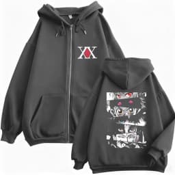 Anime Hunter X Hunter Eyes Graphic Zipper Hoodie Men Women Fashion Manga Oversized Zip Up Jacket Unisex Casual Vintage Hoodies