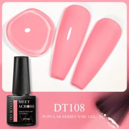 MEET ACROSS 7ml Orange Red Pink Gel Nail Polish Laser Sparkling Soak Off Semi Permanent Nail Art UV Gel Varnishes Spring Summer