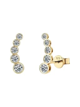 Shiny 0.86CT Curve Real Moissanite Diamond Stud Earrings For Women Real Gift Dating Anniversary Jewelry
