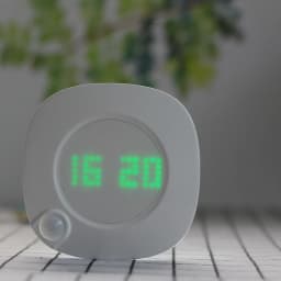 PIR Motion Sensor LED Night Light USB Rechargeable Night Lamp Digital Clock For Kitchen Cabinet Wardrobe Staircase