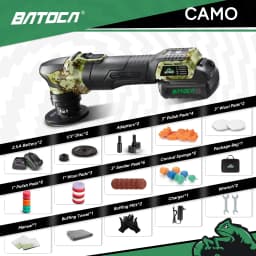 BATOCA S4 Cordless Car Polisher Mini Nano Wireless Polishing Machine Kit Quick Change Heads Brushless Motor 3/12mm Orbital