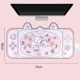 Bunny Desk Pad NS Switch Keyboard Gaming Mat Large Mat Mousepad Pastel Pink Animal Kawaii Cute Anime Desk Blotter Protector