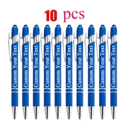 10-100 Customized Ballpoint Pen with Stylus Tip Print Name Logo Metal Pen for Business Graduation Birthday Anniversary Gift Pen