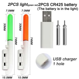 Electronic Fishing Light CR425 3.6V Battery USB Charge Rod Sense Strike Indicator LED Stick Pesca Tackle Night Bright Flash Lamp