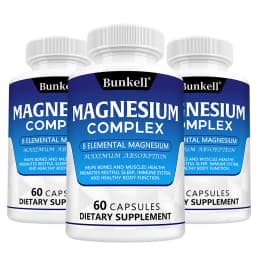 Magnesium Complex 120 Capsules - Bone, Muscle & Heart Health Supplement, Sleep Support,Muscle Relaxation,Stress & Anxiety Relief