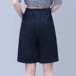 Five point Jeans Skirt Women's Summer Thin Four point Wide leg pants 2026 New Woman Loose Shorts High waisted Short Casual Pants
