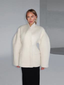 Thickened Woolen Women's Coat Stand Collar Button Waist-cinching Long Sleeve Female Jacket 2025 Autumn Winter New Streetwear