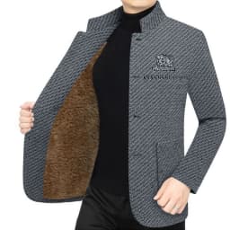 Men's Winter Fleece Lined Jacket Trendy Casual Woolen Fashionable Versatile Stylish New Model Cardigan Sleeve Long Coat for H...