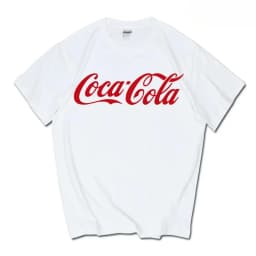 Classic Coca-Cola Logo Print T-shirt Men Women Casual Loose Cotton Short Sleeve Tee Retro Streetwear Unisex Tops t shirt