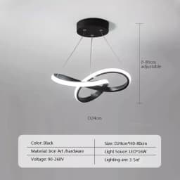 Modern LED Pendant Light With Irregular Streamlined Design Creative Small Hanging Light For Bedrooms Dining Rooms Study Rooms