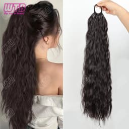 WTB Synthetic Braided Wig 24 Inch Corn Perm Curly Hair Ponytail Braided Wig Daily Wear Curly Ponytail