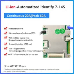 JBD 6S 8S 10S 13S 14S 16S 18S LiFepo4 BMS 24V 36V 48V Smart BMS 20A 30A 40A 50A 60A 80A 100A 120A Balance Lithium 18650 Battery