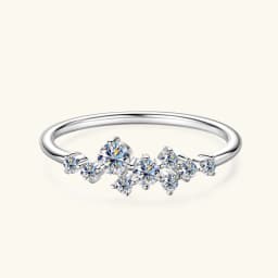 Anziw Real S925 Ring Cluster Moissanite Sterling Silver Wedding Engagement Finger Rings Fashion Band for Women Fine Jewelry 925