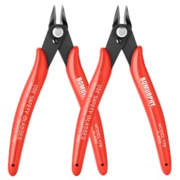 BOMURPHY 2Pcs 170 Model Flush Cut Pliers Precision Wire Cutters for Jewelry Making Electronic Repair