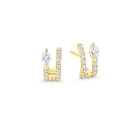 CRMYA Unique gold-plated CZ Stud Earrings For Women Cubic Zirconia Pendientes Boho Luxury Fashion Jewelry