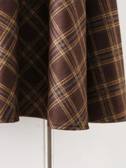 Women's Vintage Spring Autumn A Line Plaid Long Skirt Lady High Waist Umbrella Skirt