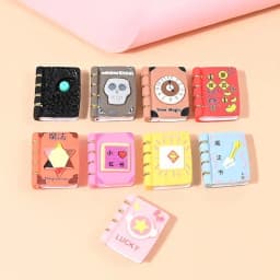 9Pcs Resin Magic Book Charms DIY Craft & Dollhouse Decor