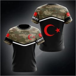 3D Print Turkey Flag Sport Quickdry Breathable Men Women TShirt Outdoor Football Jersey Team Loose Parent-child Short Sleeve Top