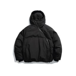 Unisex Diagonal Zipper Hooded Thickened Cotton-Padded Jacket: Unique Design Trendy Couple Outerwear for Winter Warmth