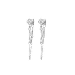 TIANDE Gold Color Double Chain Dangle Earrings for Women Zircon Piercing Ear Stud Hoop Earrings 2022 Trendy Jewelry Accessories