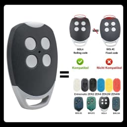 ZEN2 ZEN4 ZEN2W ZEN4W Garage Door Remote Control Compatible with GOL4 BIXLG4 BIXLP2 BIXLS2 433mhz Rolling Code