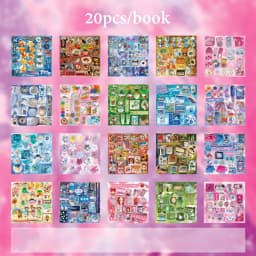 Mr.Paper 20 Sheets/Book Y2K Retro Glitter Sticker Book, Aesthetic Y2K Themed Stickers for Journal Scrapbooking DIY Decor