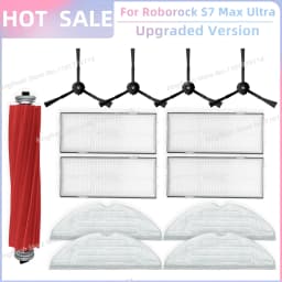 Fit for Roborock S7 Max Ultra Q100TSC Parts Main Roller Side Brush Hepa Filter Mop Pad Cloth Dust Bag Replacement Accessories
