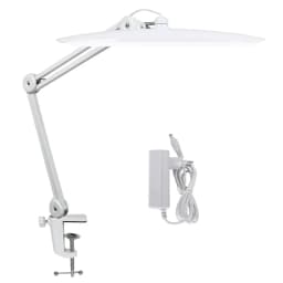 LED Task Desk Lamp 19 Inches Metal Swing Arm Eye-Caring Lash Extensions Lamp 117PCS LEDs for Nail Crafts Reading Head Work Lamp