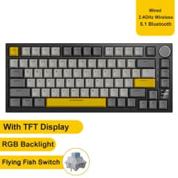 AJAZZ AK820 / AK820Pro Gaming Mechanical Keyboard 75% 82 Keys Wired Single Mode/Bluetooth Wireless Gamer Keyboard for Laptop PC