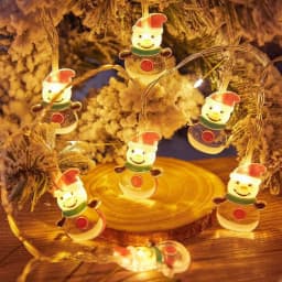 1pc LED Christmas Snowman & Xmas Tree & Santa Claus String Lights Battery Powered Christmas Fairy Atmosphere Hanging Lights