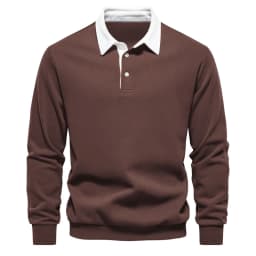 2025 Spring Autumn Polo Neck Sweatshirts for Men Fashion Smart Casual Cotton Mens Hoodies Sweatshirts High Quality Pullover Tops