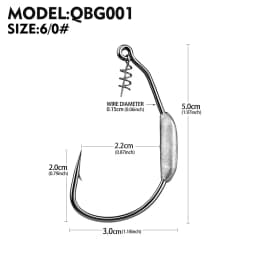 PROBEROS 3/5PCS Weighted Swimbait Hooks with Spring Lock High Carbon Steel Wide Gap Jig Hooks Pike Bass Texas Rig Fishing Tackle