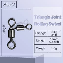 FishTrip 3 Way Swivels Triangle Joint Rolling Swivels Connector Three Way Swivel Catfish Fishing Accessories for Bottom Bouncing