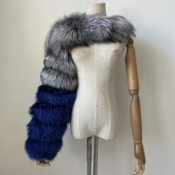BEIZIRU Women's Real Fur Coat Silver Fox Red Fox Two Sleeve 60CM Length Naked Fashion