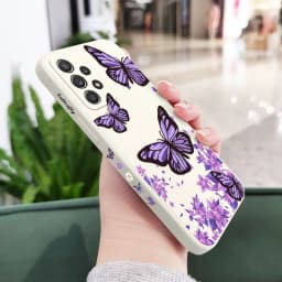 Purple Butterflies Case For Samsung A56 A54 A36 A34 A26 A24 A17 A16 A14 A73 A53 A33 A13 A72 A52 A32 A15 A25 A35 A22 A07 A06