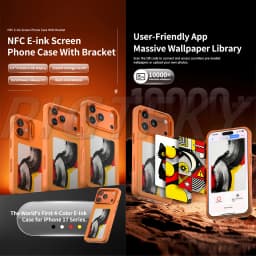 HD NFC E-ink Screen Four Colors Image Transmission For Iphone 17 Pro Max 17Pro 17 DIY Cases Battery Free
