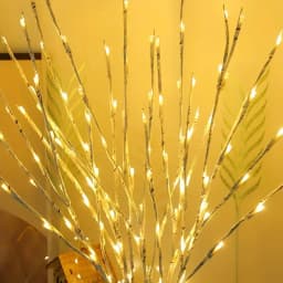 1pc White Birch Branch Lights Battery Operated 20 LED Fairy Lights Lighted Willow Branches For Home Bedroom Fireplace Decoration