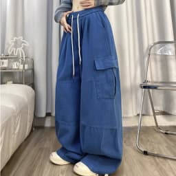 Cargo Pants Women Solid Color Japanese Loose Thin Straight Wide-leg High Waist Trousers High Street Basics Casual Pants Female