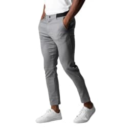 Solid Color Pants Elegant Slim Fit Men's Business Trousers with Elastic Waist Button Closure Pockets Solid Color for Comfort