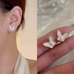 Asymmetric Cute Mini Rabbit Bunny Clip on Earrings No Piercing for Girls Kids Student Flowers Sweet Small Bear Ear Clip Earrings