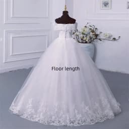 Y&M Novias Customized Off Shoulder Plus Size Vestido De Noiva Wedding Dress Long Train or Floor Appliqe Bridal Tulle Mariage