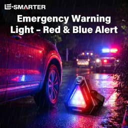Magnetic Rechargeable Outdoor Flashlight, Triangle Red Blue Warning Camping Lamp, Compact Portable Multi-Purpose Light