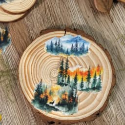 10Pcs landscape Stickers pack materials Supplies account water for Mountain decoration River manual base Scrapbook cut 125*106mm