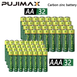 PUJIMAX 240/160/80/40-Piece AAA + AA Battery Pack, 1.5V Carbon-Based Battery, Suitable for Wireless Mice, Remote Controls, Jack-O'-Lanterns, Christmas Gifts, Razors, Etc., Non-Rechargeable