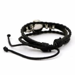 Anime Mega Stone Poke Snap Weave Leather Bracelet Glass Cabochon Adjustable Bangle Jewelry for Women Kids Gift