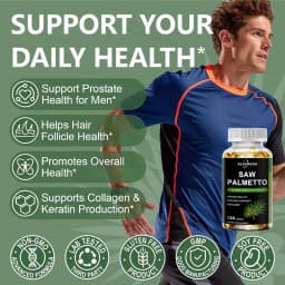 Saw Palmetto Capsules High Potency for Prostate, Urinary Tract ,Bladder Hair Health Supplement