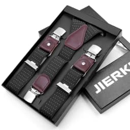 Leather Suspenders Men 3.5cm Y-Back 3 Clips Male Suspensorios Adjustable Elastic Trouser Braces Strap Belt Suit Accessories