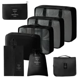 8Pcs Travel Organizer Set Portable Folding Suitcase Packing Cubes for Clothes Shoes Tidy Pouch Luggage Storage Bags