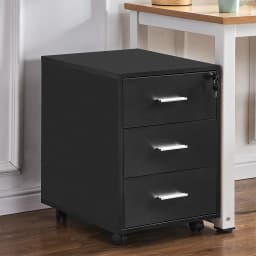 BonChoice 3 Drawers Mobile File Cabinets Pedestal Office Filing Cabinet with Rolling Casters