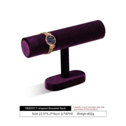 Yinbeini Velvet Bangle Bracelet Watch Display Stand T-shape Jewelry Display Stand Shop Window Showcase Props TB001